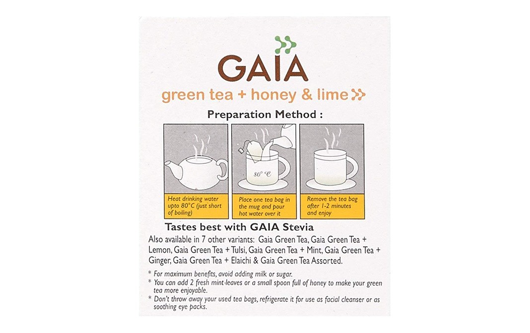 Gaia Green Tea + Honey & Lime    Box  25 pcs